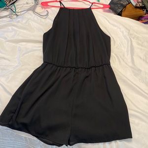 Halter Black Romper - Size M